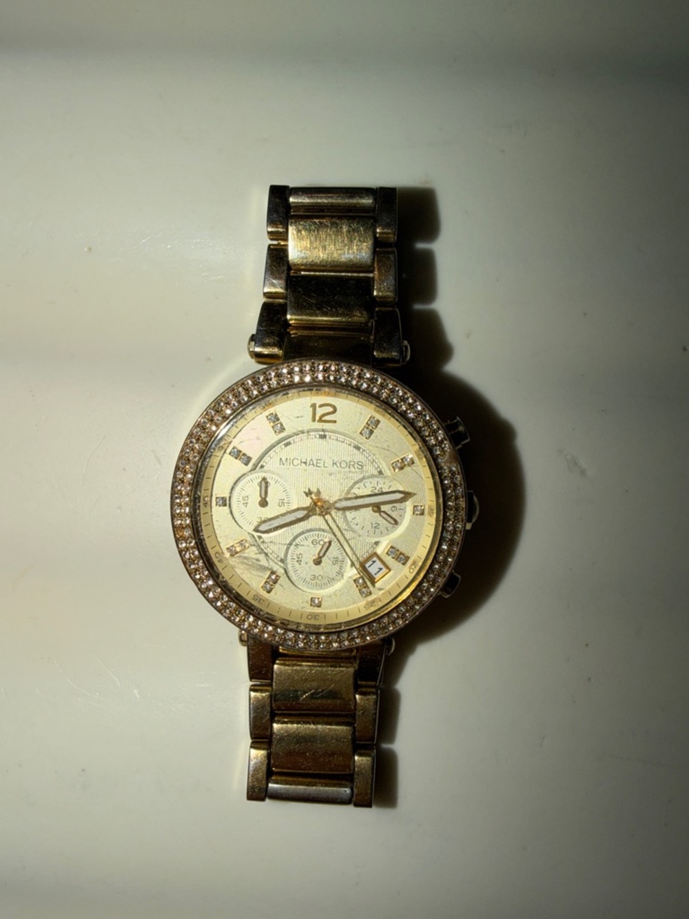 Michael Kors Gold Crystal-Accent Chronograph Watch